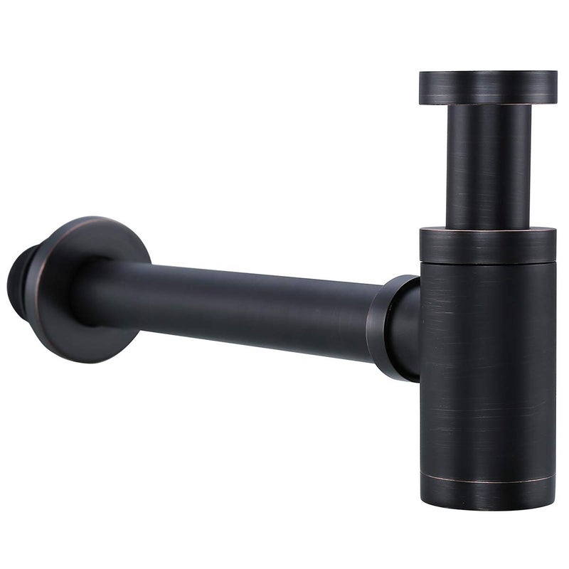 RANDOM Brass Contemporary Round Bottle P Trap 1 1/4,Basin Sink Waste Drain P Trap Kit (Oil Rubbed Bronze) - Image 4
